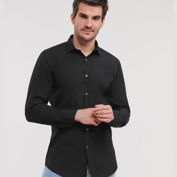 Russell Athletic Collection Long Sleeve Ultimate Stretch Shirt Thumbnail